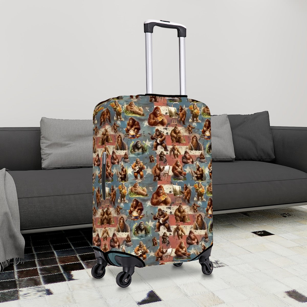 Summer Sasquatch Bigfoot Polyester Luggage Cover / Protector (With Belt)