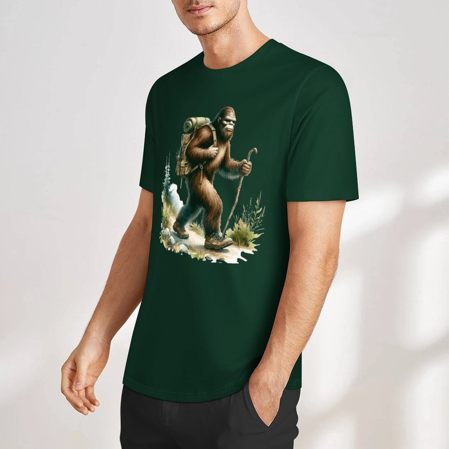 Bigfoot - Sasquatch Hiking Short Sleeve Cotton T-Shirt