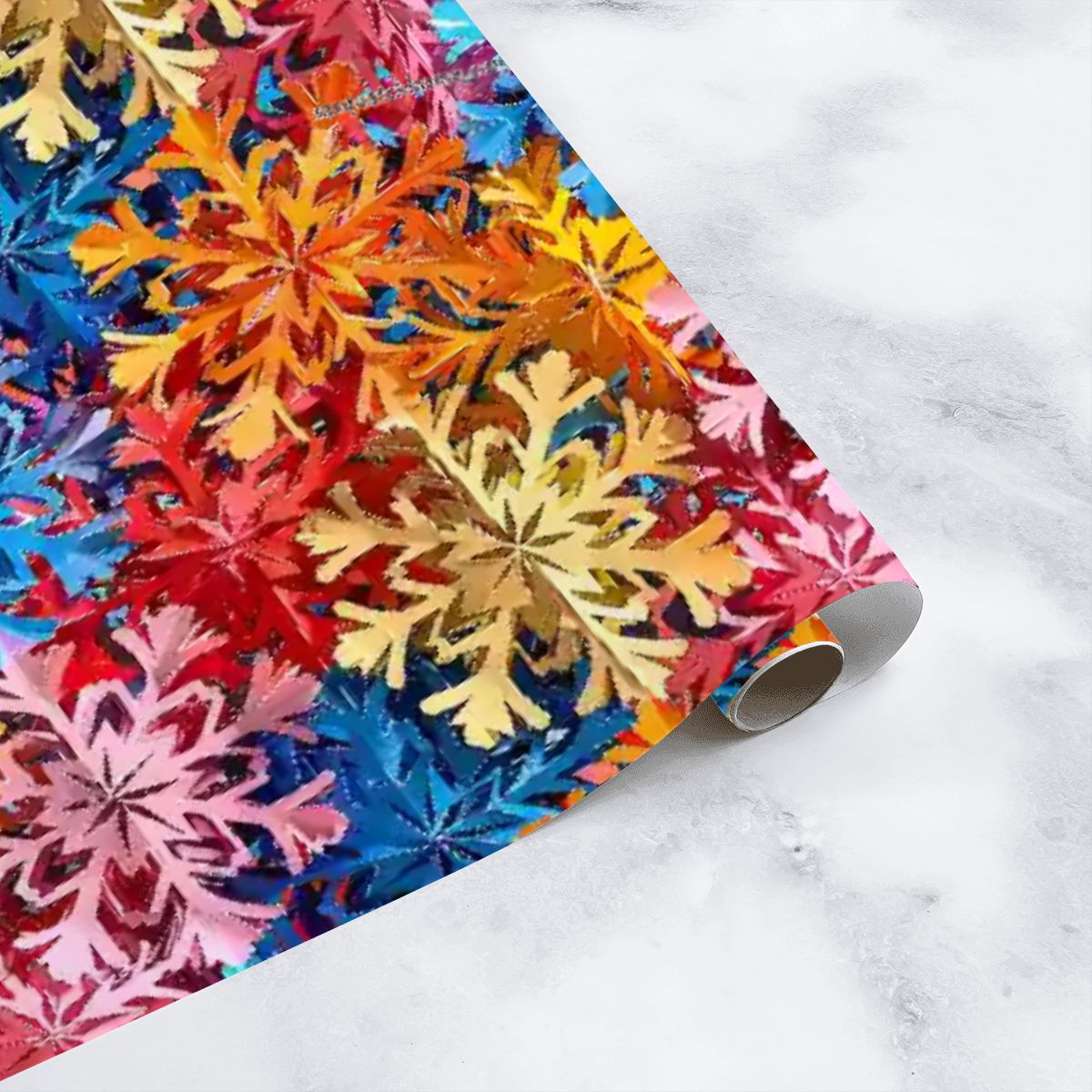 Psychedelic Snow Flakes 3 Pack Gift Wrapping Paper Sheets