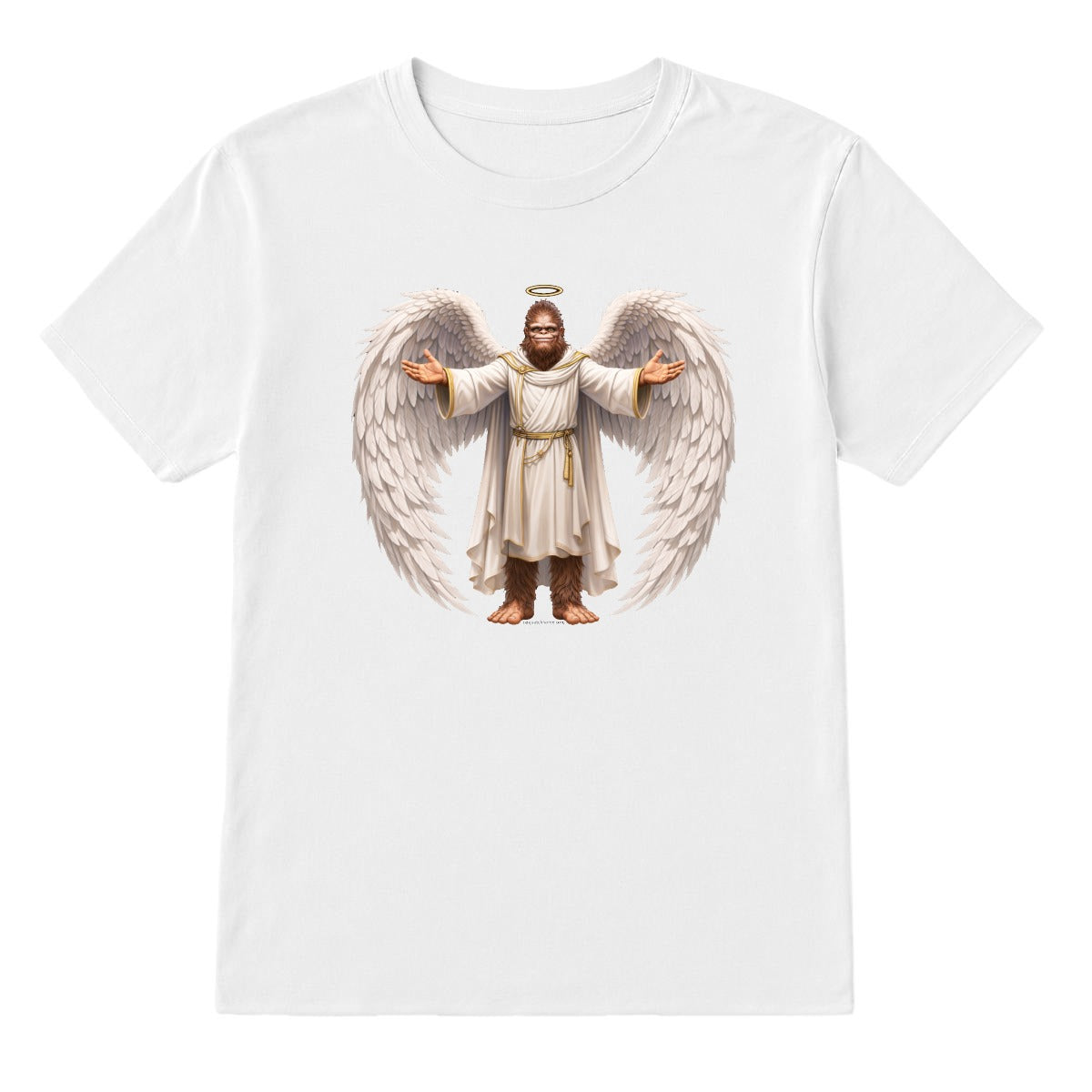 Bigfoot Angel, Sasquatch Angel, Adult Gildan 5000 Cotton T shirt