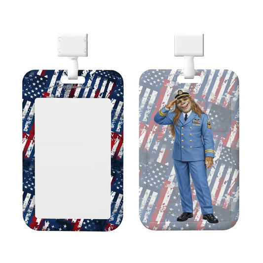 Bigfoot Sasquatch, Navy Officer, Durable Double Sided Badge Holder
