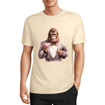 Bigfoot - Sasquatch Valentine Short Sleeve Cotton T-Shirt