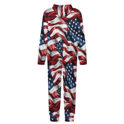 Donald Trump Dancing, Youth Flannel Footless Zip up Pajama Jumpsuit