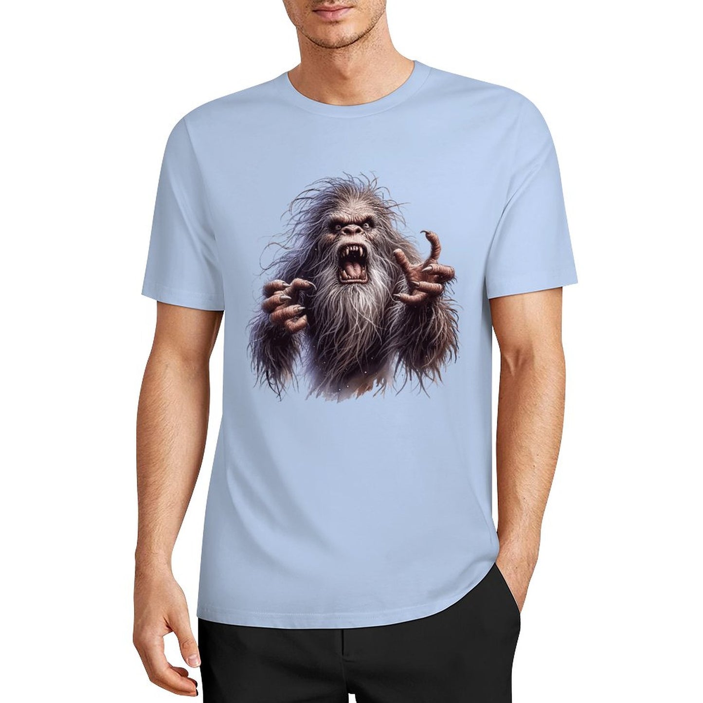 Bigfoot - Sasquatch Angry Short Sleeve Cotton T-Shirt