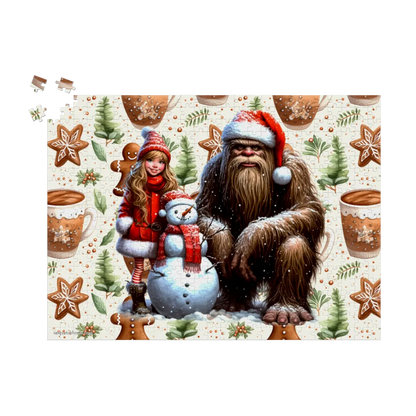 Santa Sasquatch / Bigfoot Snowman, Jigsaw Puzzles, 4 Sizes
