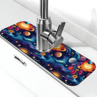 12 Galaxy, Outer Space Designs, Faucet Mat