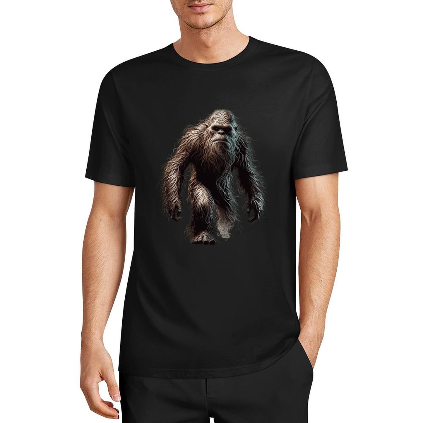 Bigfoot - Sasquatch Walking Short Sleeve Cotton T-Shirt
