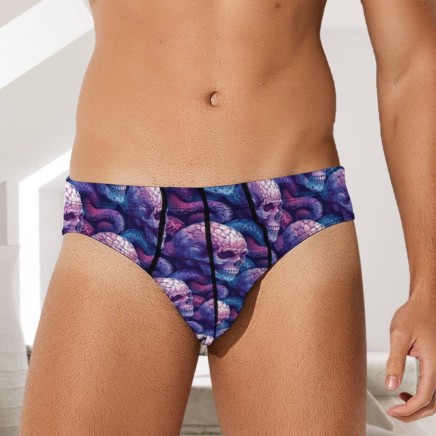 Purple Skulls, Men’s Silk Briefs Underwear