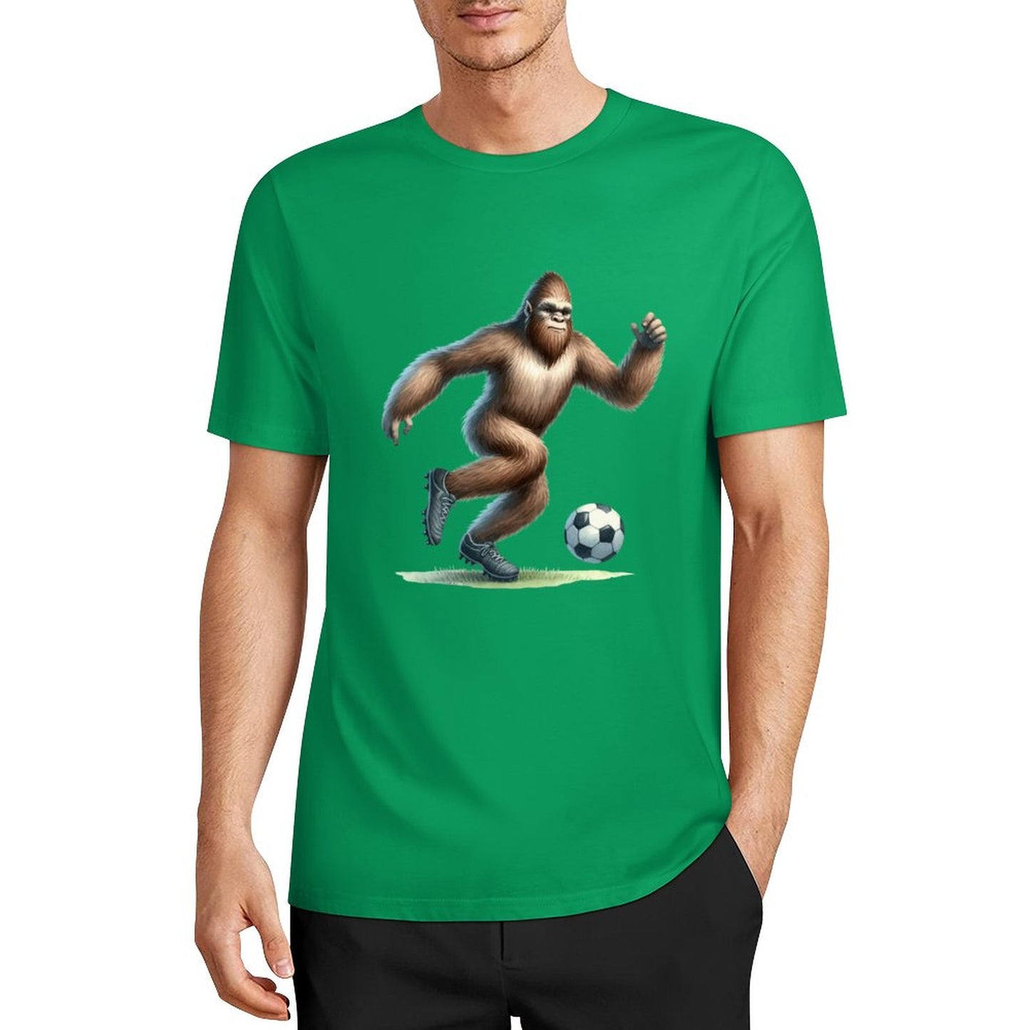 Bigfoot - Sasquatch Soccer (football) Short Sleeve Cotton T-Shirt