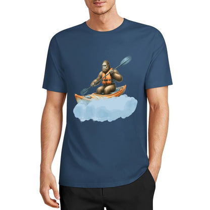 Bigfoot - Sasquatch Kayaking Short Sleeve Cotton T-Shirt