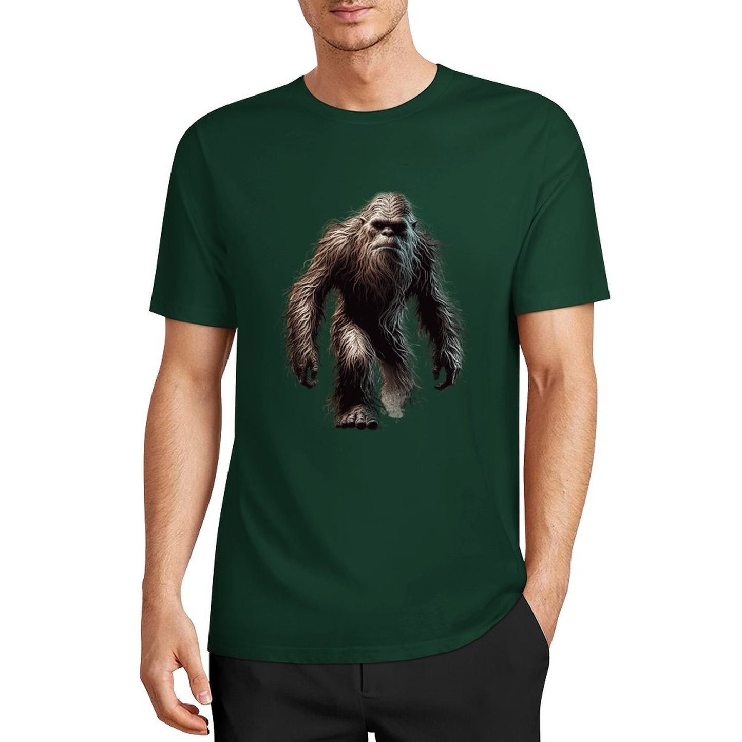 Bigfoot - Sasquatch Walking Short Sleeve Cotton T-Shirt