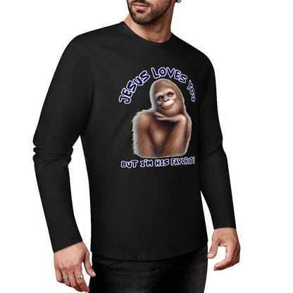 Bigfoot - Sasquatch "Jesus loves you..", Cotton Unisex Long Sleeve T-shirt
