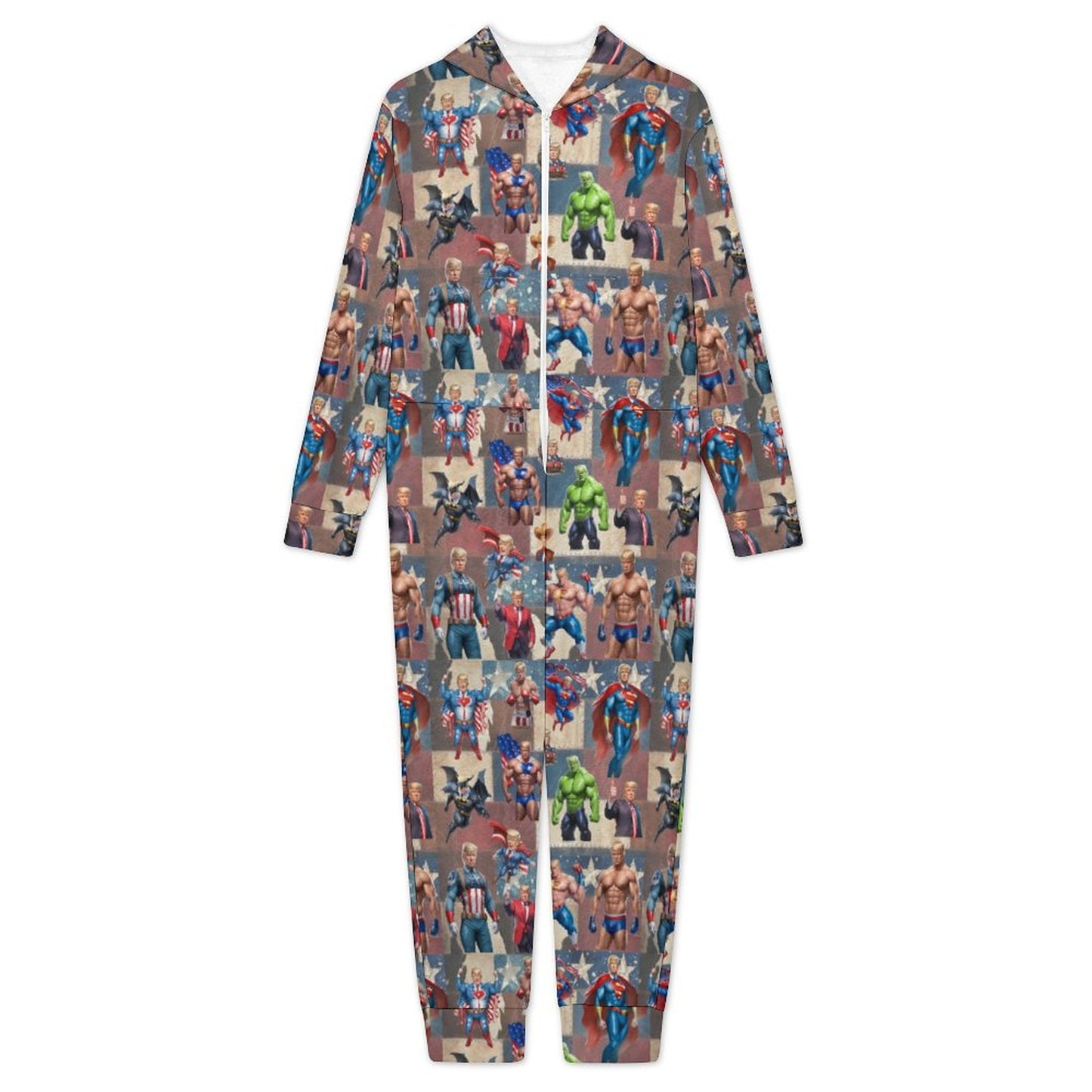 10 Trump Designs, Youth Flannel Footless Zip up Pajama Jumpsuit
