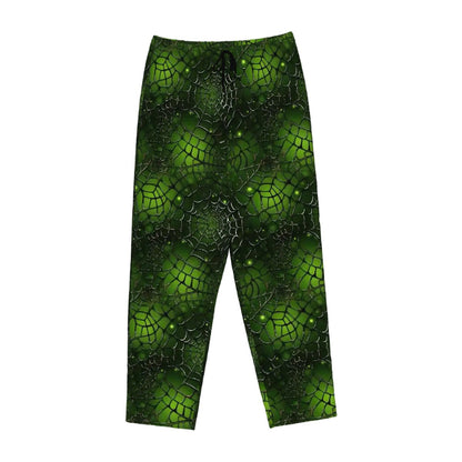 Green spider webs,  Women’s Pajama Pants with Pockets