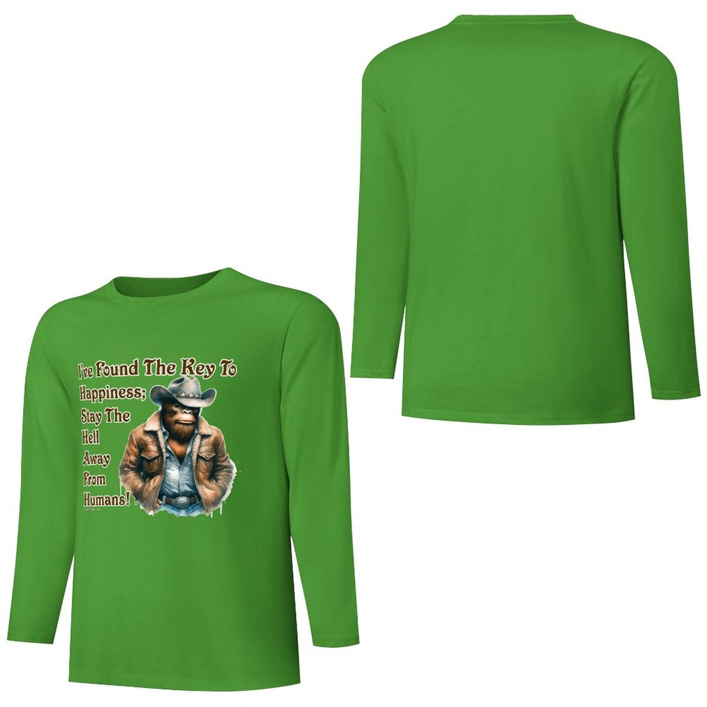 Cowboy Bigfoot / Sasquatch, "I found the key...", Cotton Unisex Long Sleeve T-shirt