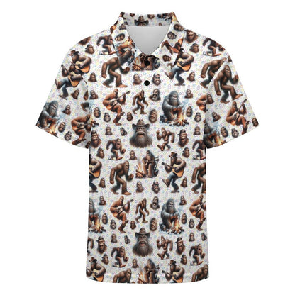 10 Bigfoot / Sasquatch Designs, Kids Button Down Polo Shirt