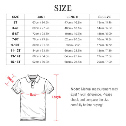 10 Misc Designs, Kids Button Down Polo Shirt