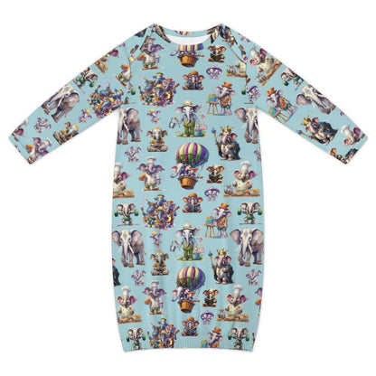 16 Misc Designs, Baby Long Sleeve Faux Cotton Sleeper Gown