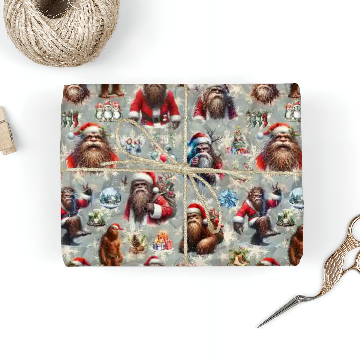 20 Bigfoot / Sasquatch Designs, 3 Pack Gift Wrapping Paper Sheets