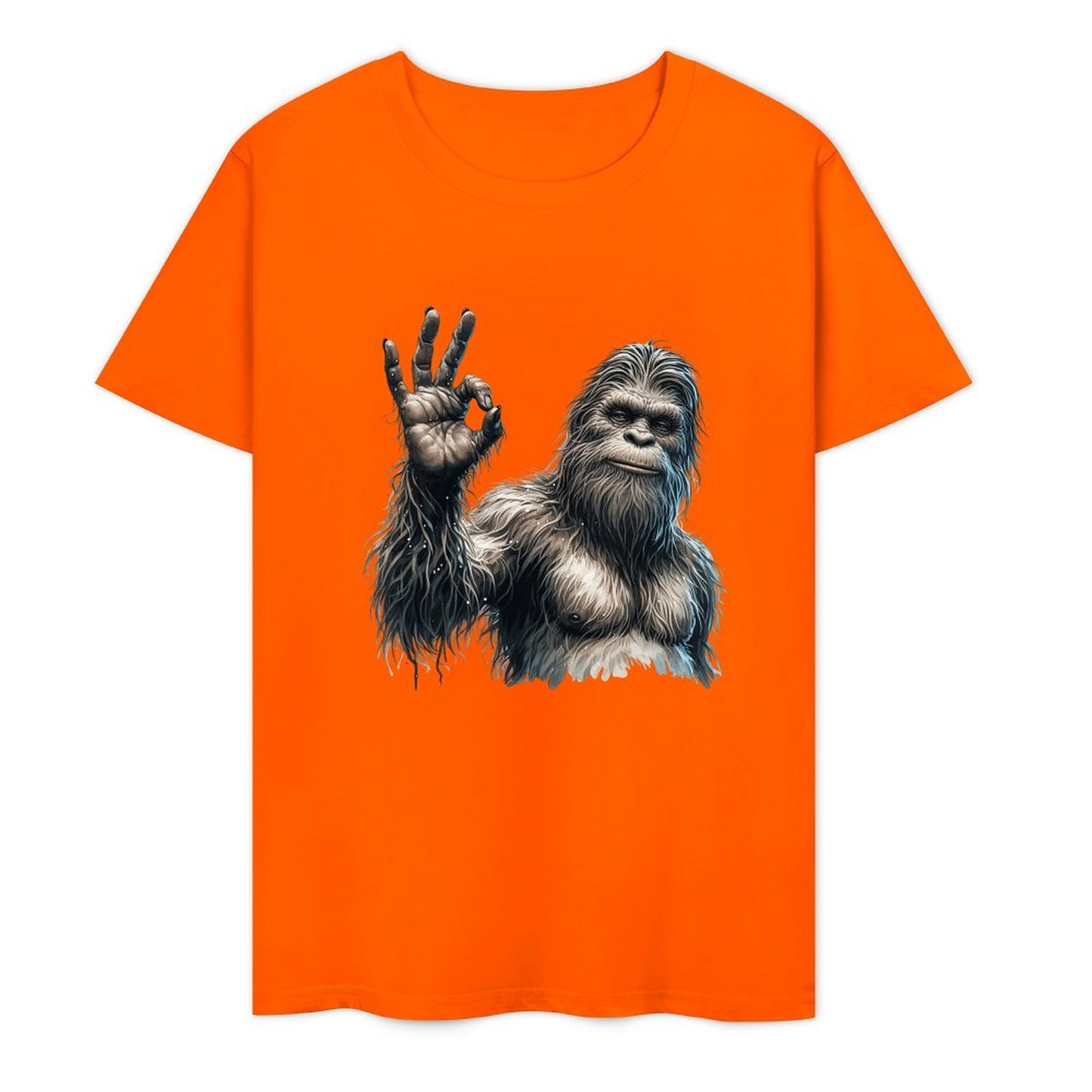 Bigfoot - Sasquatch "Ok" Short Sleeve Cotton T-Shirt