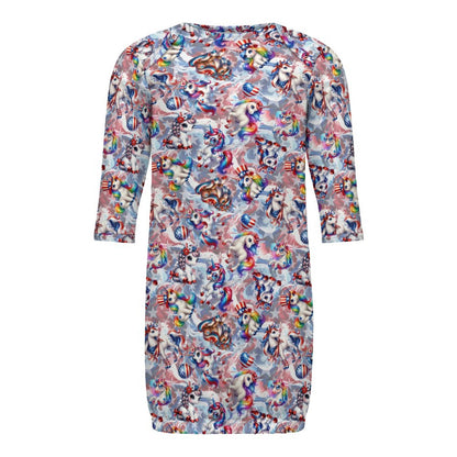 8 Patriotic Designs, Baby Long Sleeve Faux Cotton Sleeper Gown