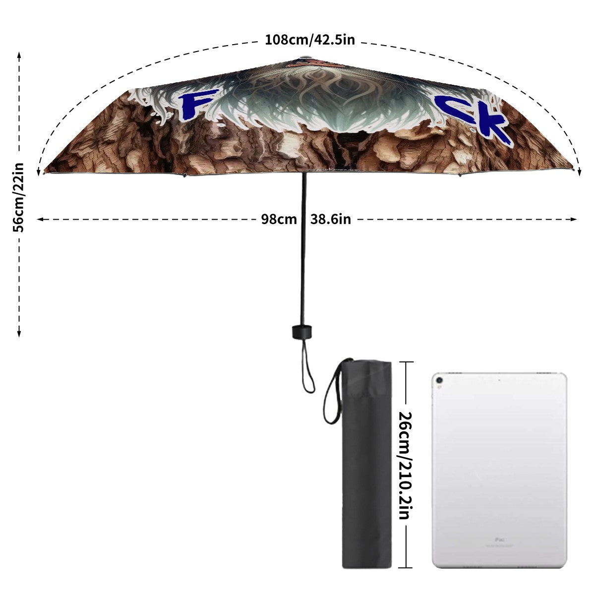 Sasquatch / Bigfoot Designs 38” UV Protection, Water Wicking Umbrella