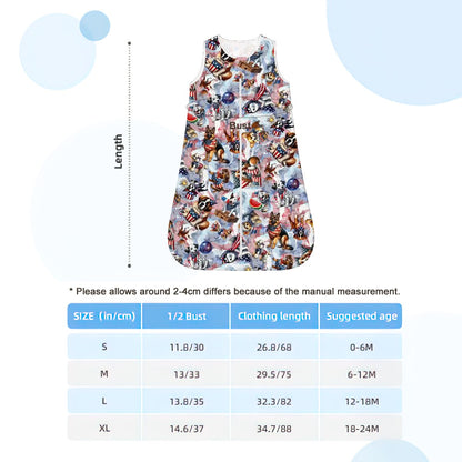 8 Patriotic Designs, Sleeveless Baby Sleep Sack