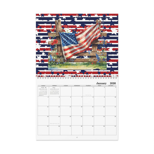 American Pride 2026 8 x 11 inches Calendar, Home Decor, Gift for Holidays, Office Organization