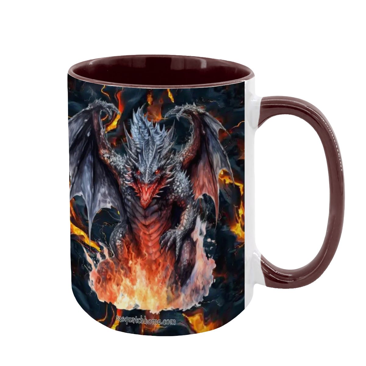 Fire Dragon, Large 15 Ounce Colorful Mugs – Made In USA