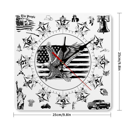 Patriotic Square Wall Clock