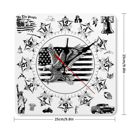 Patriotic Square Wall Clock