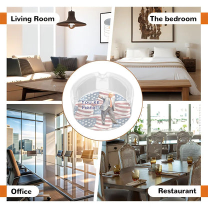 3 .3" Round, Lead Free Glass Ashtray - Donald Trump, "You're Fired"