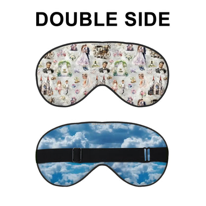 Sleep Mask with Adjustable Buckle - Wedding Design, Cloud Design