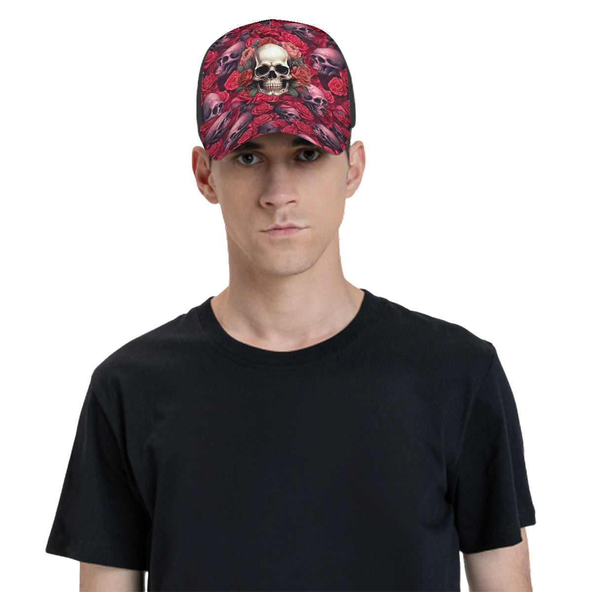 Skulls on Roses, Baseball Cap, Polyester Twill