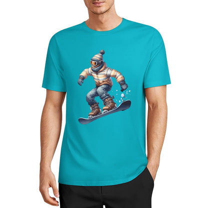 Bigfoot - Sasquatch Snowboarding Short Sleeve Cotton T-Shirt