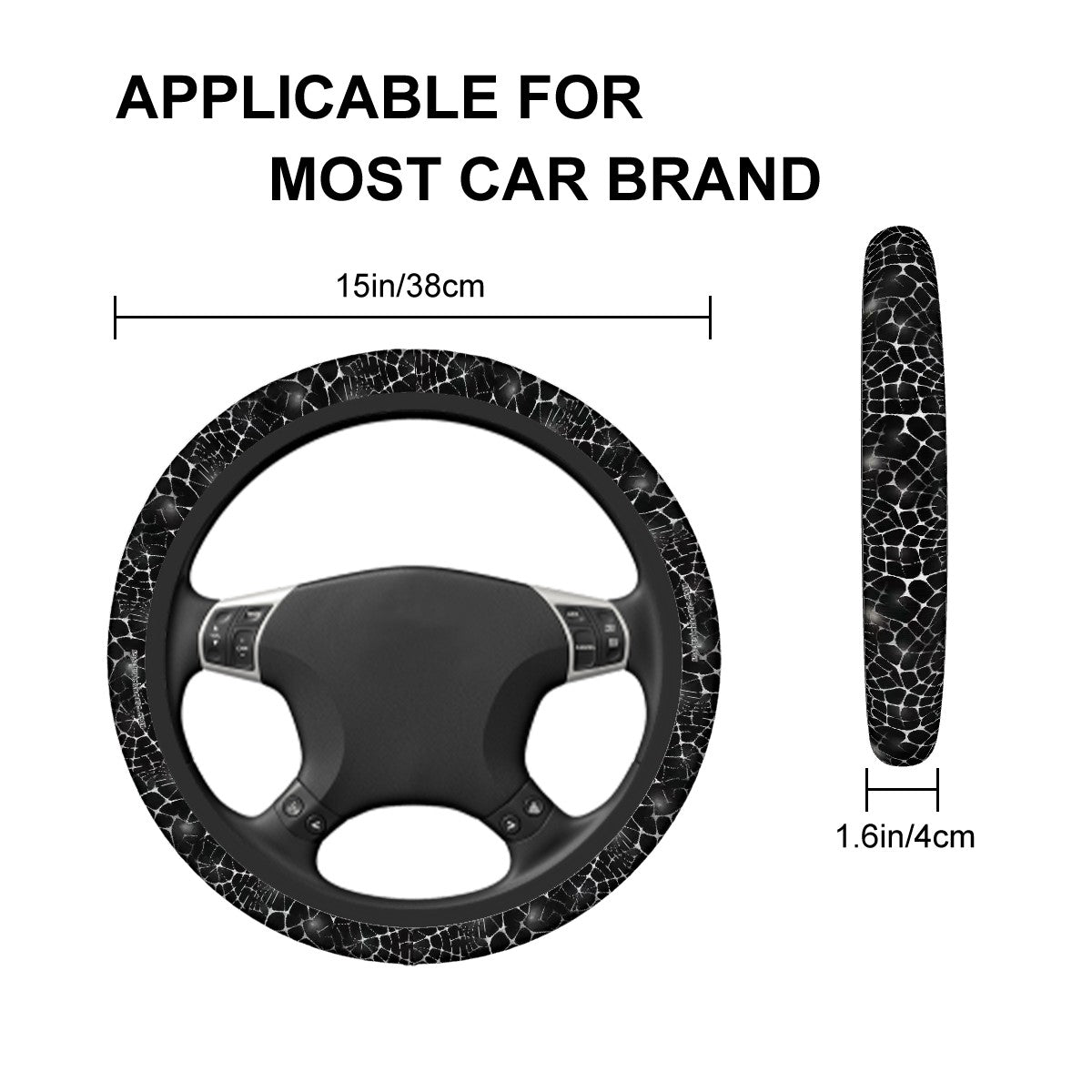 Spider Webs, Rugged Auto Steering Wheel Cover - 15"