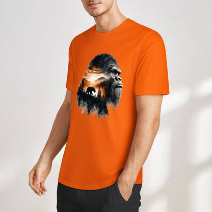 Bigfoot - Sasquatch Scenery Short Sleeve Cotton T-Shirt