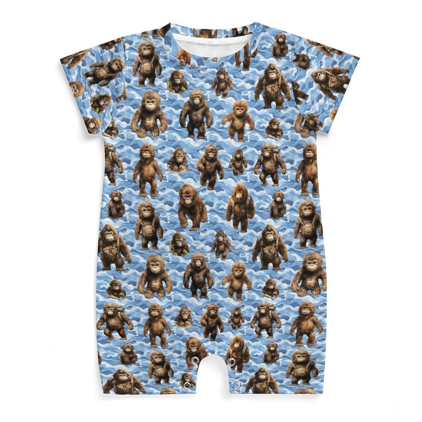 16 Bigfoot / Sasquatch Designs, Faux Cotton Short Sleeve Baby Bodysuit Romper