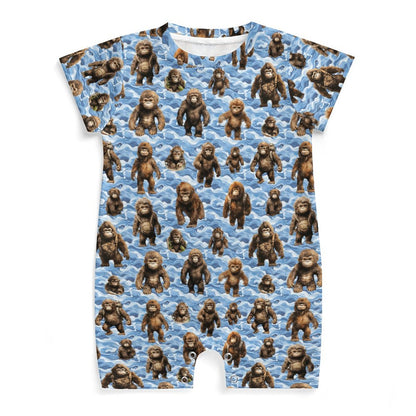 16 Bigfoot / Sasquatch Designs, Faux Cotton Short Sleeve Baby Bodysuit Romper