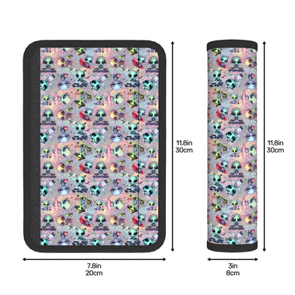 6 Alien Designs, Seat Belt Cover Pad For Adults 2 Pcs