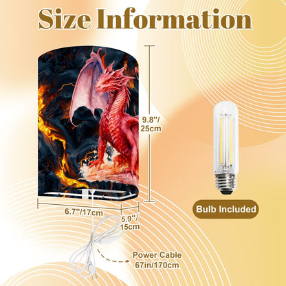 Red Fire Dragon, Wall Sconces, Set of 2, Plug In