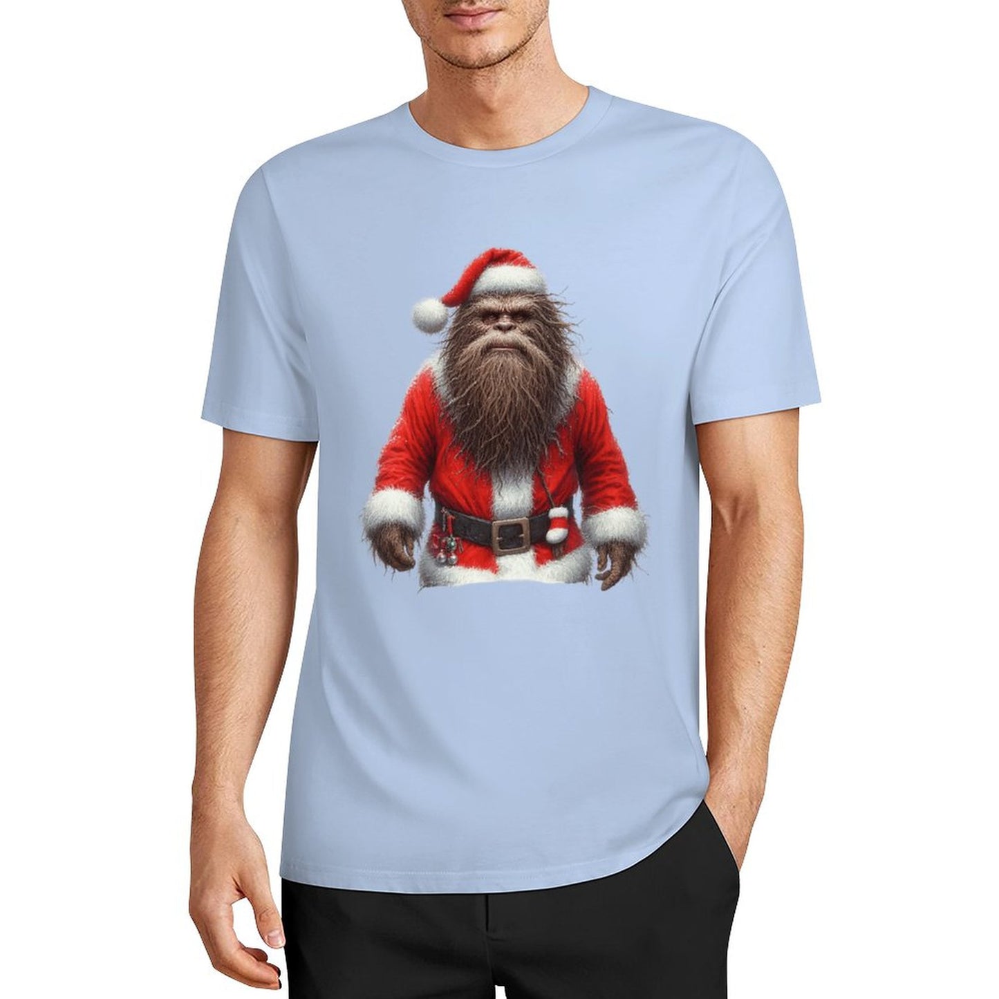 Bigfoot - Sasquatch Santa Short Sleeve Cotton T-Shirt
