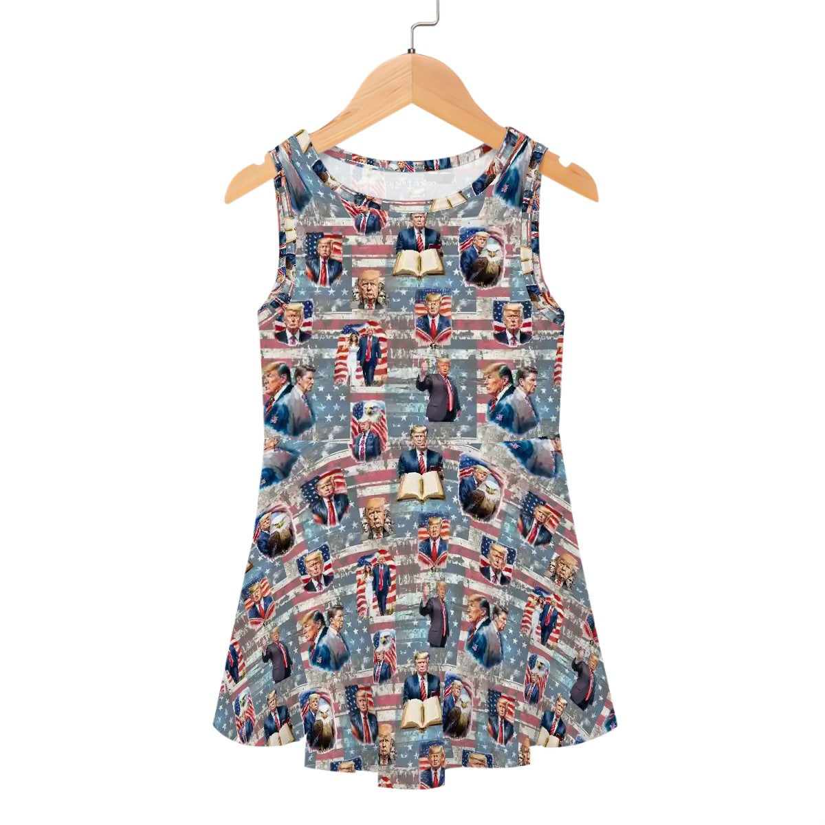 10 Donald Trump Designs,  Girls Polyester Sleeveless Dress