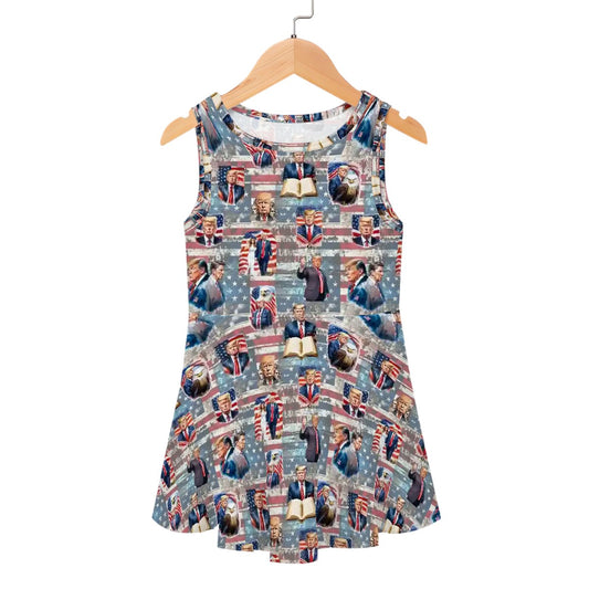 10 Donald Trump Designs,  Girls Polyester Sleeveless Dress