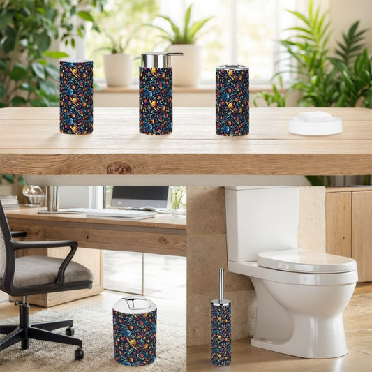 12 Galaxy / Outer Space Designs, 5 Piece Bathroom Décor Set