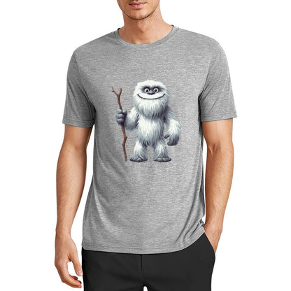 Bigfoot - Sasquatch Yeti Stick Short Sleeve Cotton T-Shirt