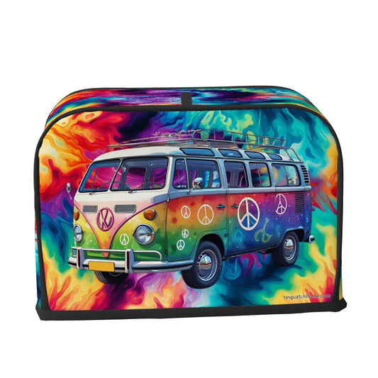 Hippie Couple on Tie Dye, 2 Slice Toaster Cover
