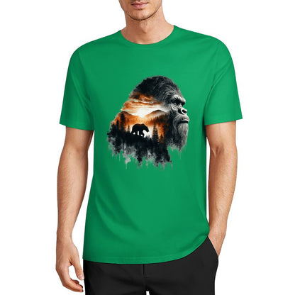 Bigfoot - Sasquatch Scenery Short Sleeve Cotton T-Shirt