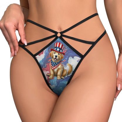 Patriot Puppy Dog, Sexy G String Thong for Women
