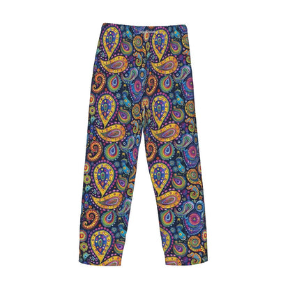 Psychedelic Paisley Men’s Polyester, Drawstring, Pajama Pants